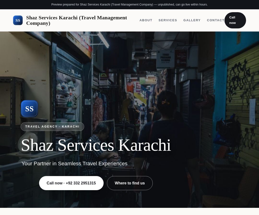 Shaz Services Karachi (Travel Management Company)