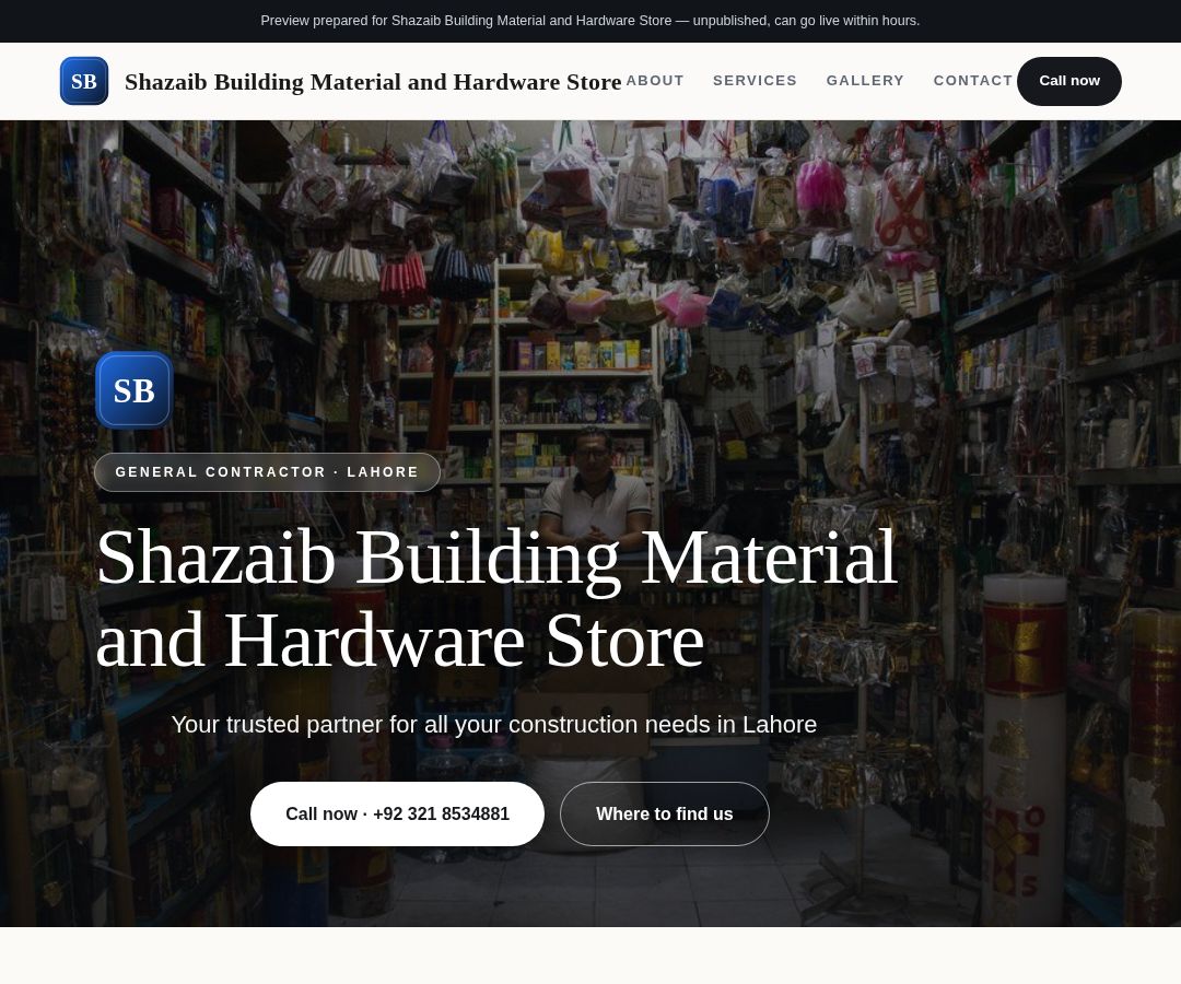 Shazaib Building Material and Hardware Store