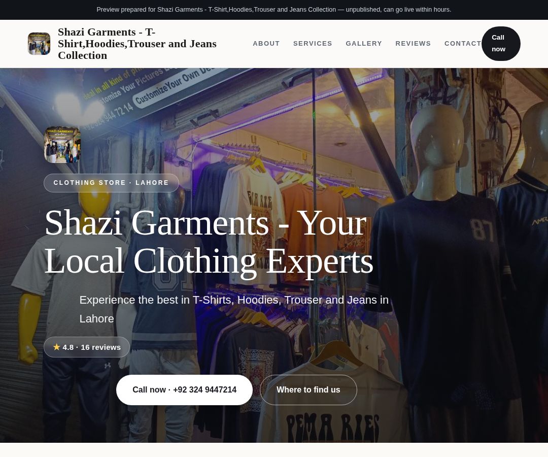 Shazi Garments - T-Shirt,Hoodies,Trouser and Jeans Collection