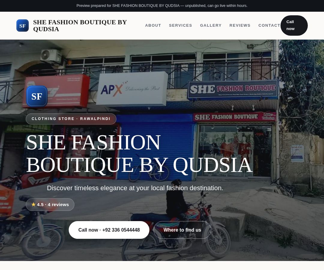 SHE FASHION BOUTIQUE BY QUDSIA