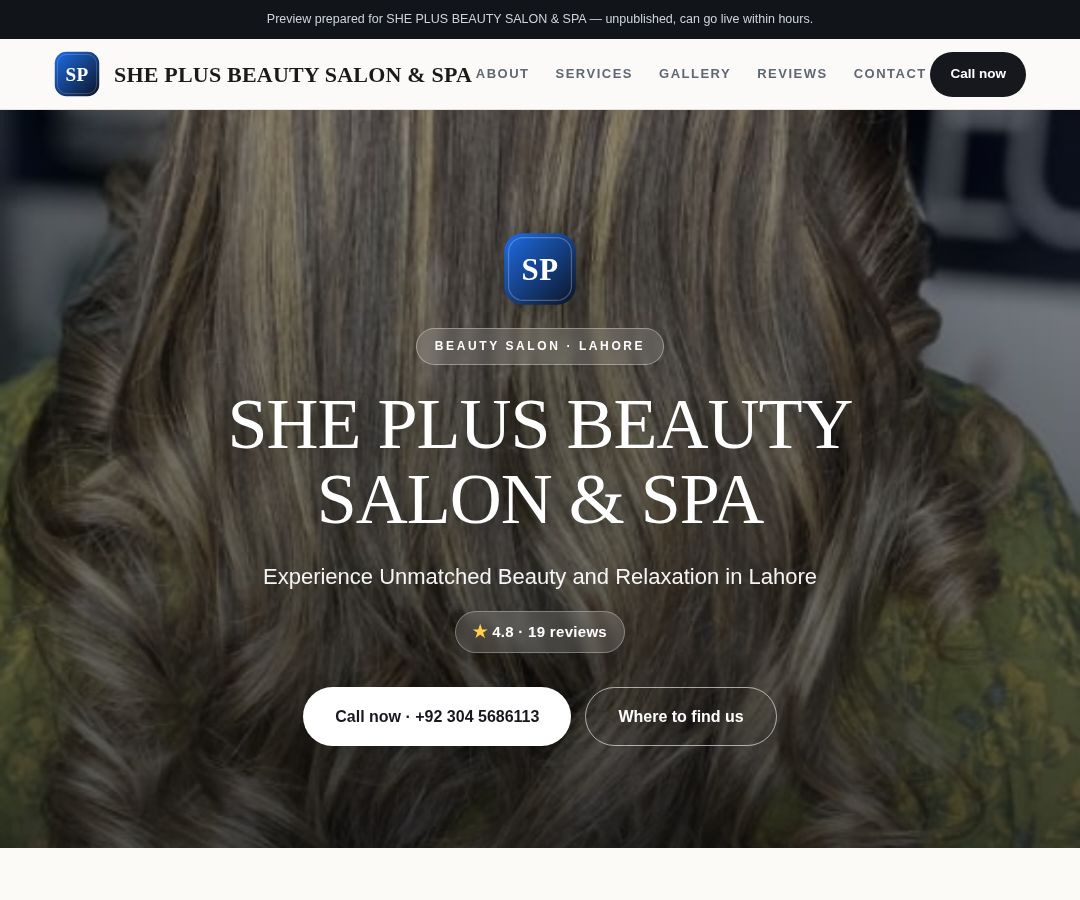 SHE PLUS BEAUTY SALON & SPA
