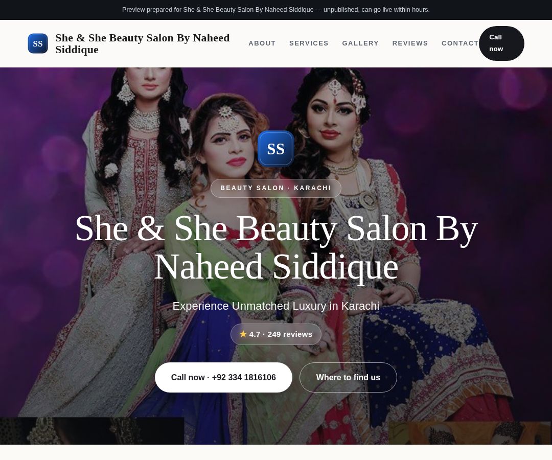 She & She Beauty Salon By Naheed Siddique