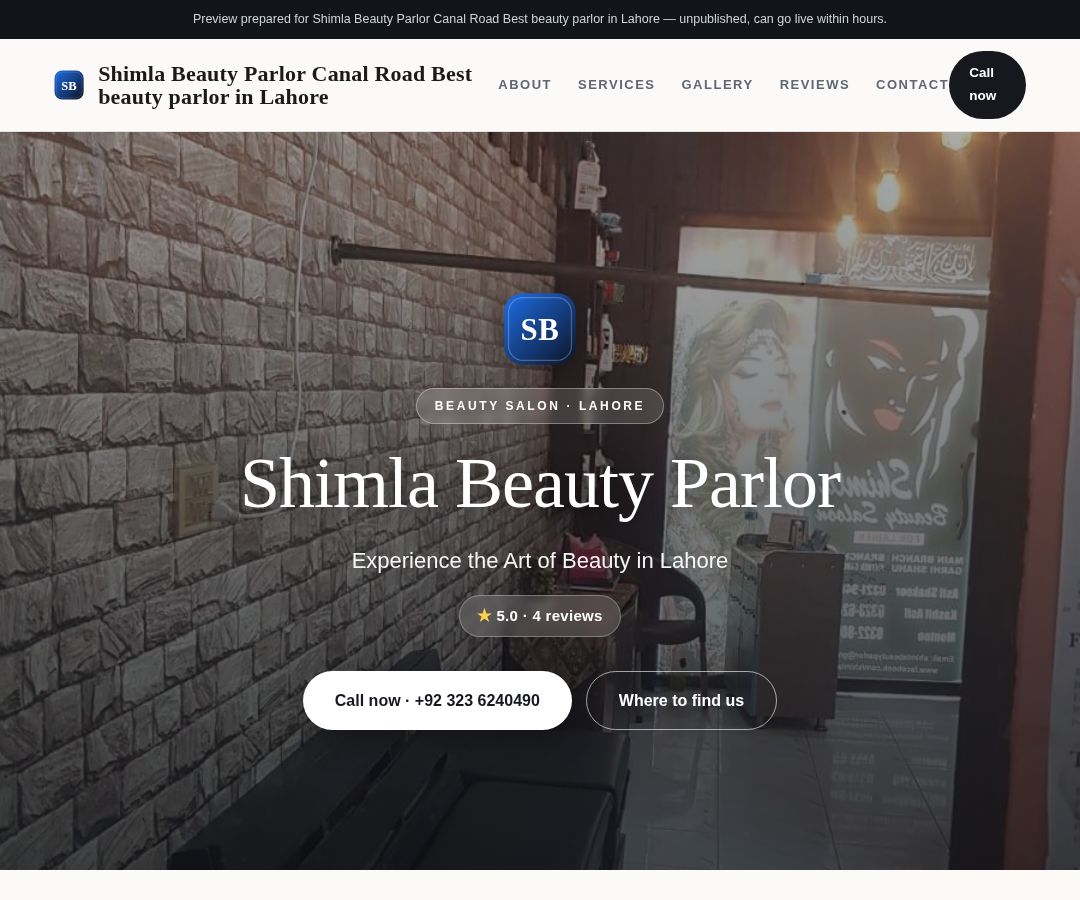 Shimla Beauty Parlor Canal Road Best beauty parlor in Lahore