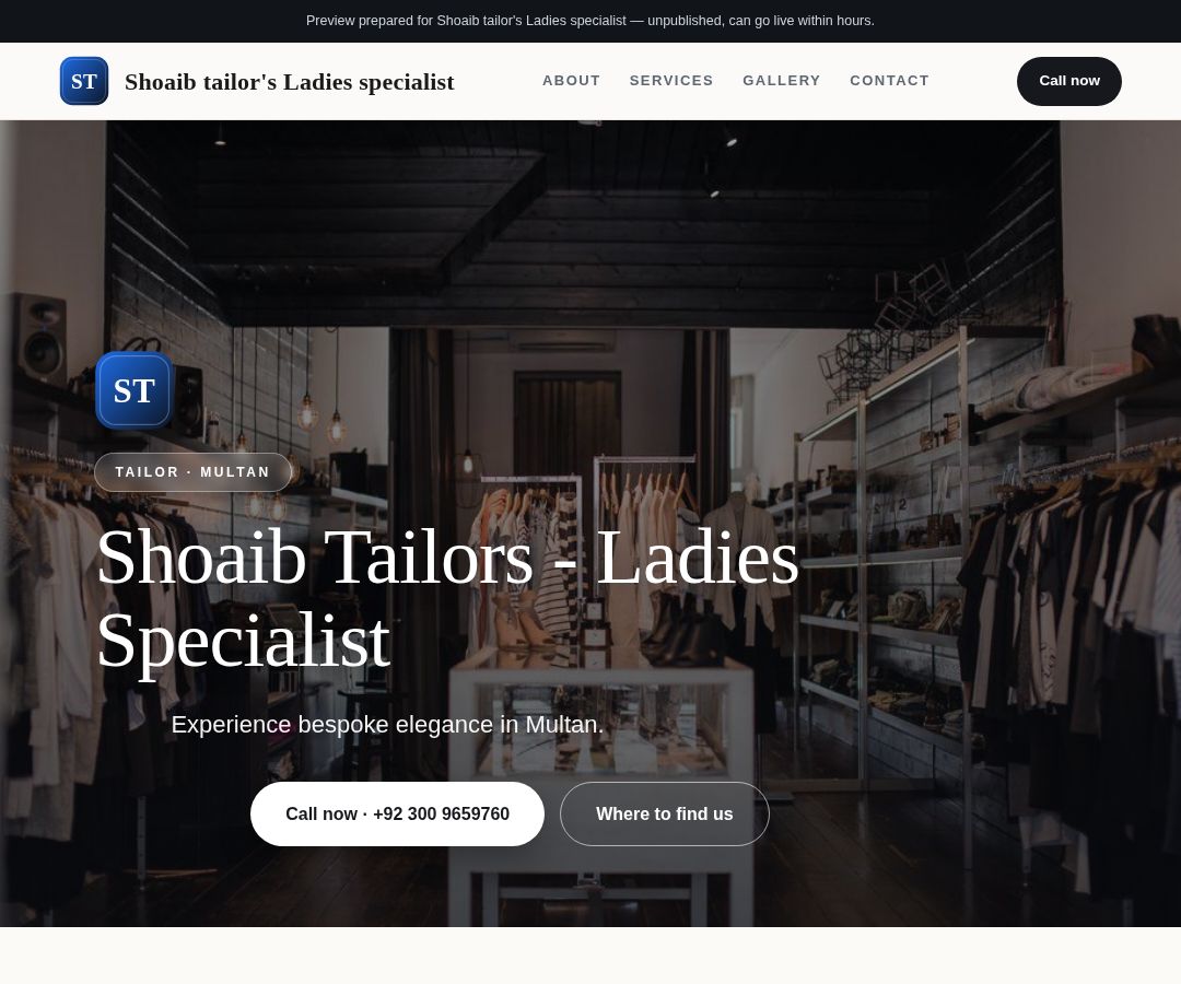 Shoaib tailor's Ladies specialist