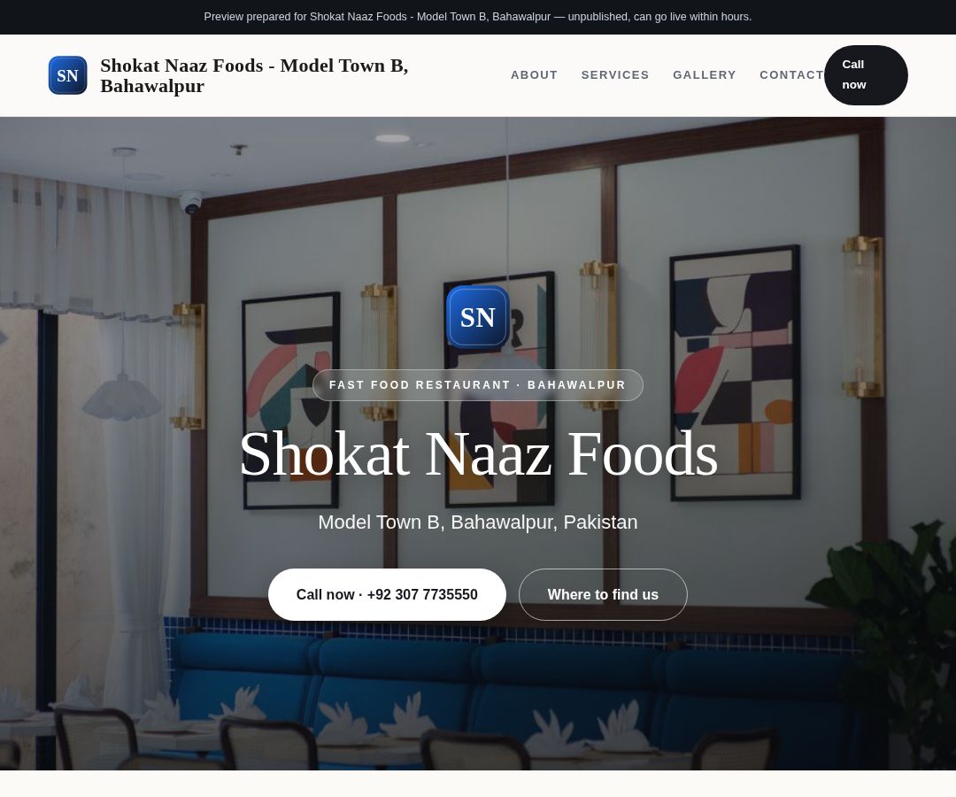 Shokat Naaz Foods - Model Town B, Bahawalpur