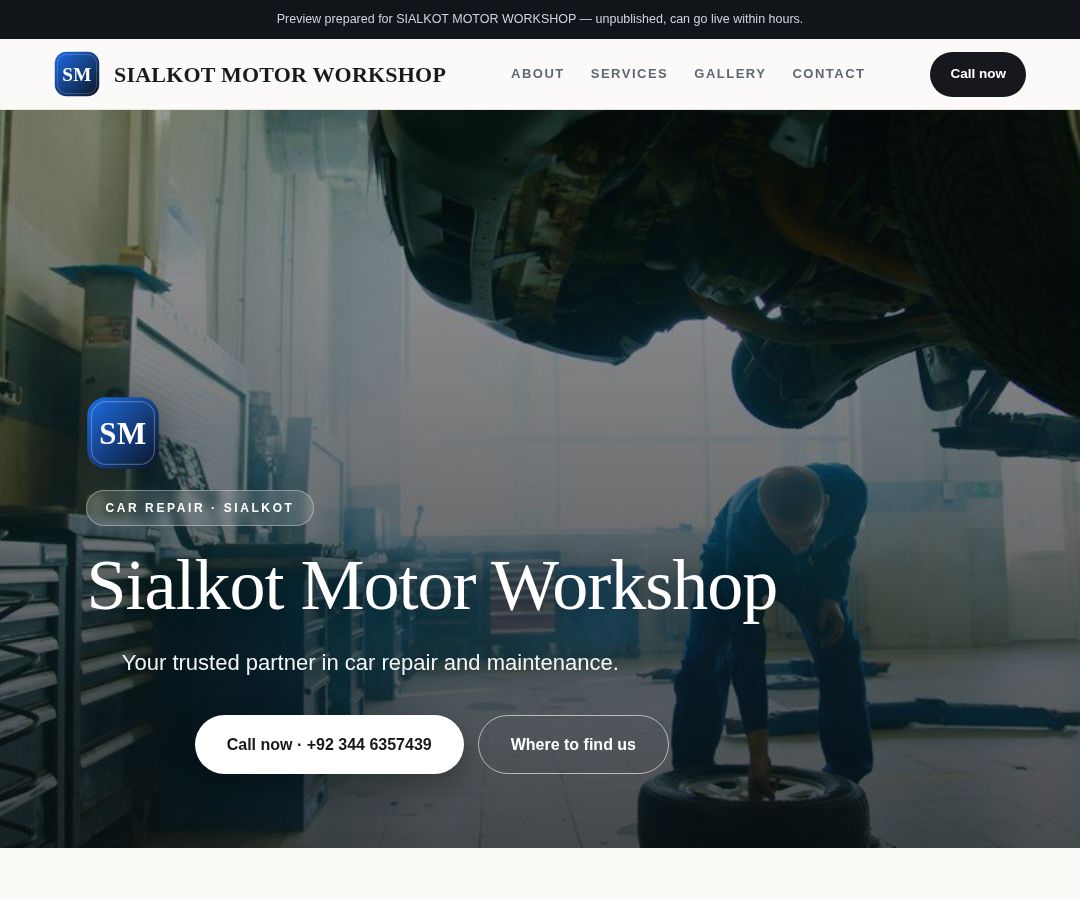 SIALKOT MOTOR WORKSHOP