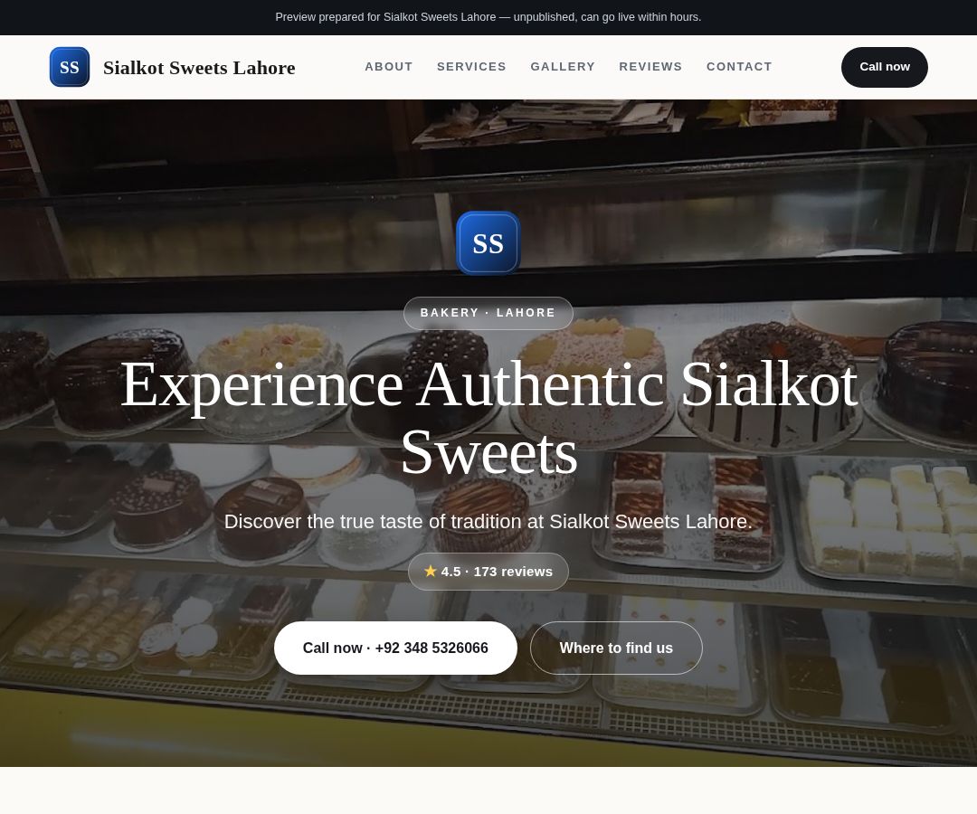 Sialkot Sweets Lahore