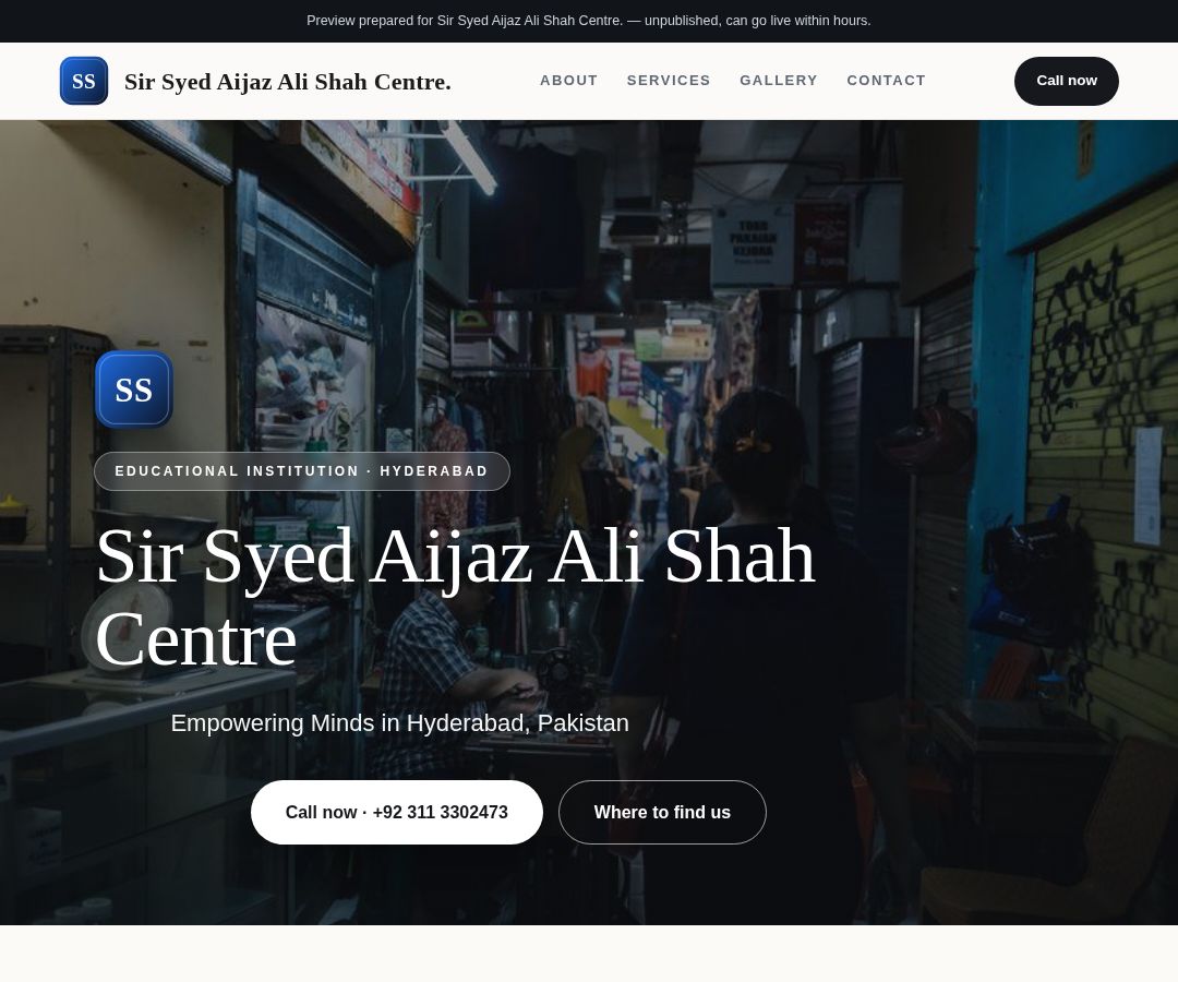 Sir Syed Aijaz Ali Shah Centre.