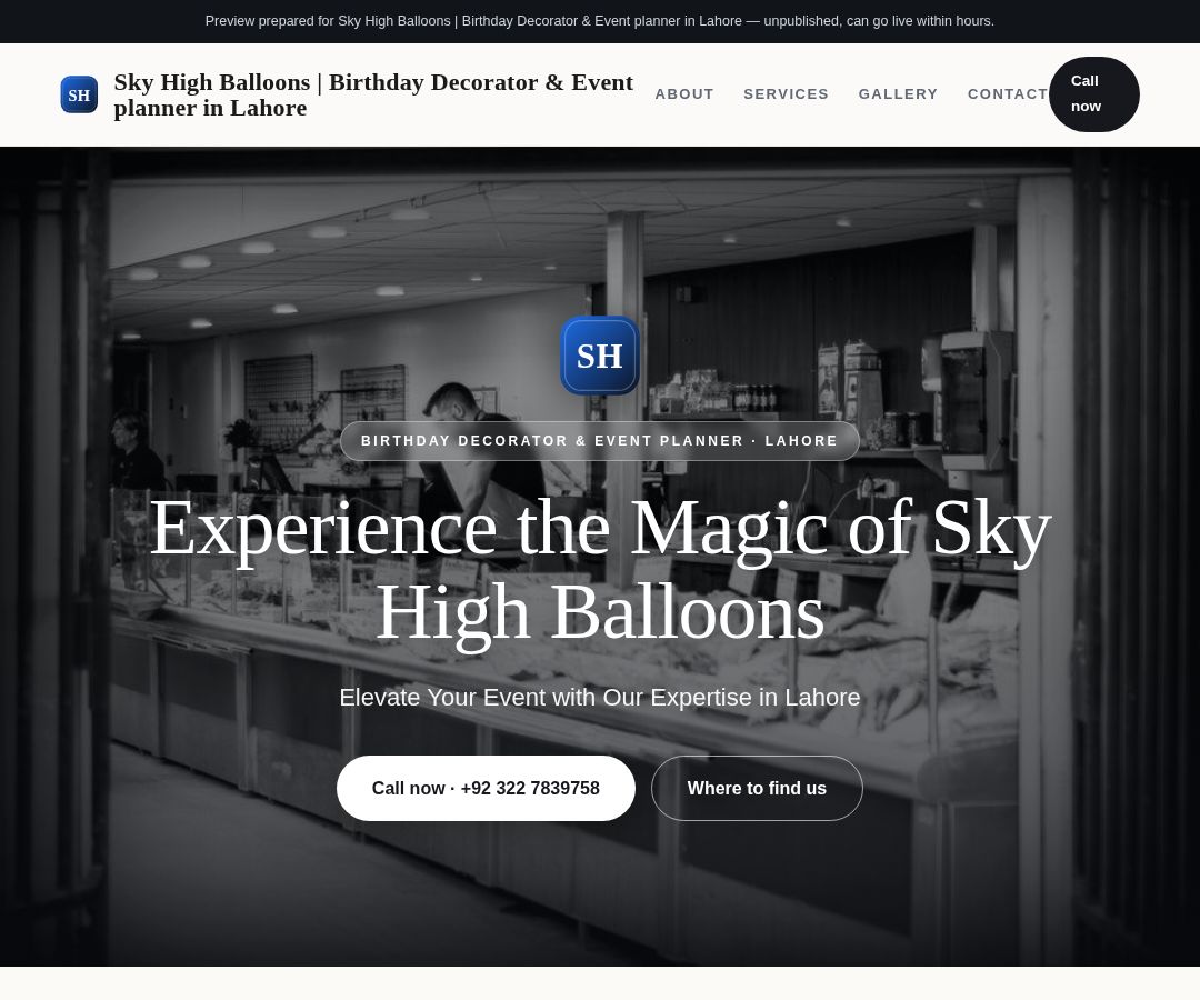 Sky High Balloons | Birthday Decorator & Event planner in Lahore