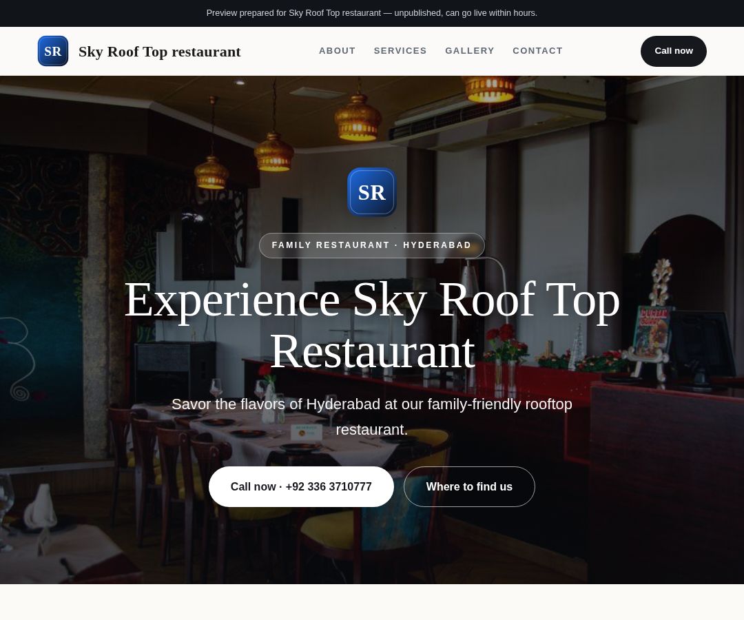 Sky Roof Top restaurant