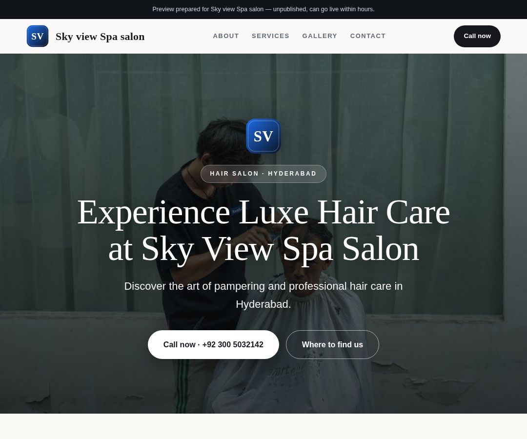 Sky view Spa salon