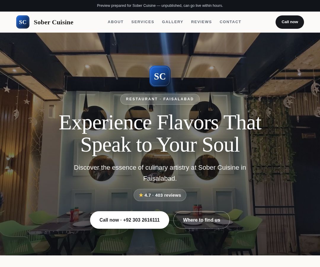 Sober Cuisine