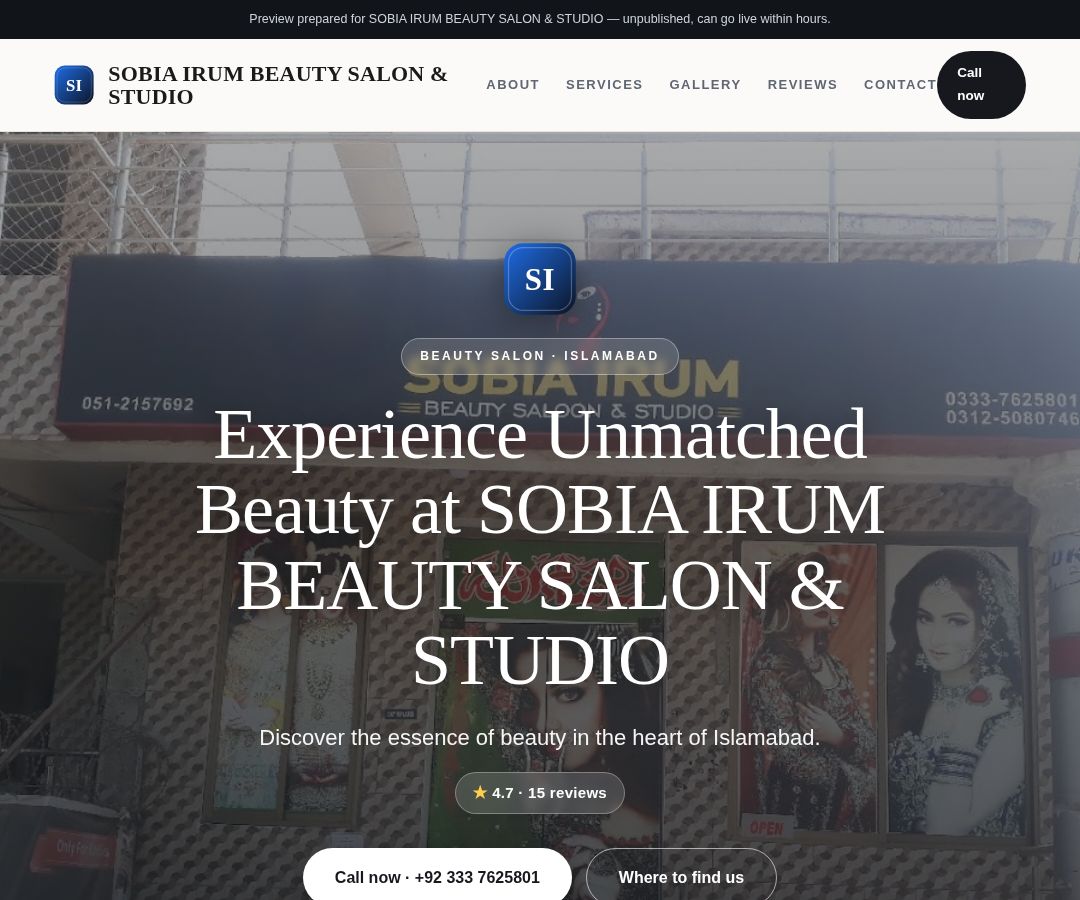 SOBIA IRUM BEAUTY SALON & STUDIO