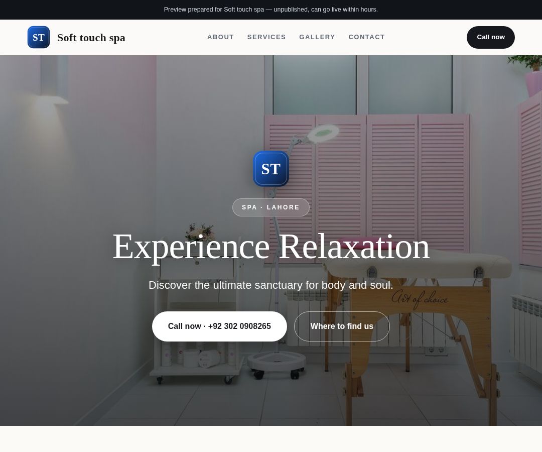 Soft touch spa