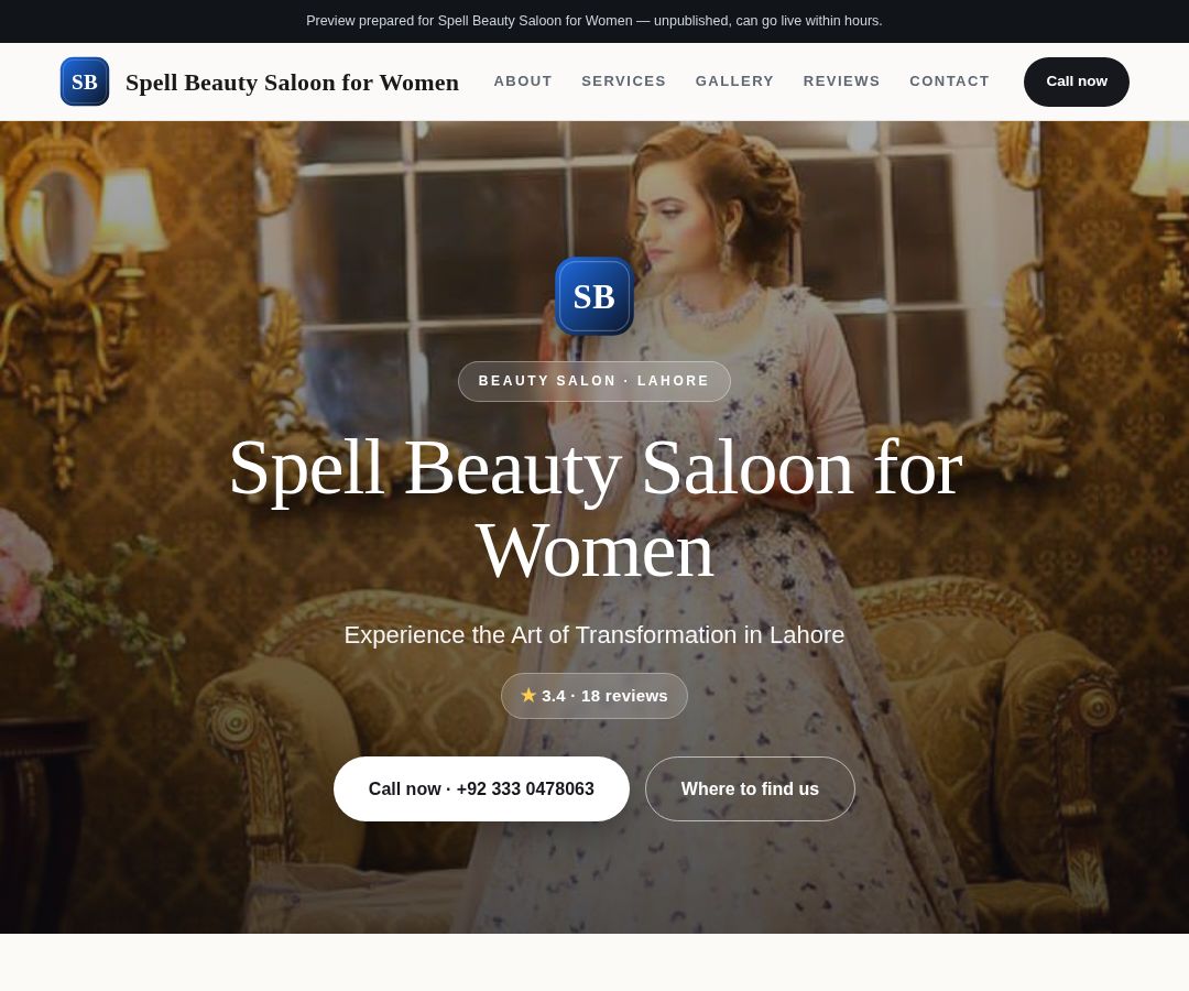 Spell Beauty Saloon for Women