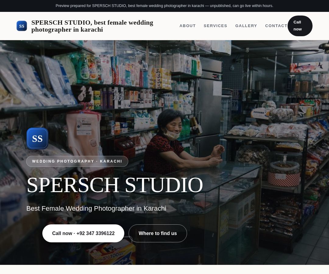 SPERSCH STUDIO, best female wedding photographer in karachi