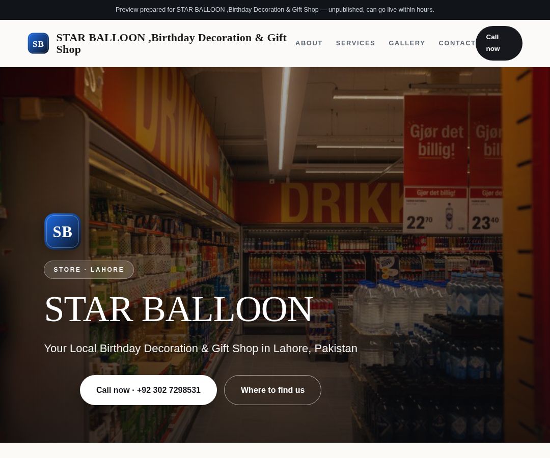 STAR BALLOON ,Birthday Decoration & Gift Shop
