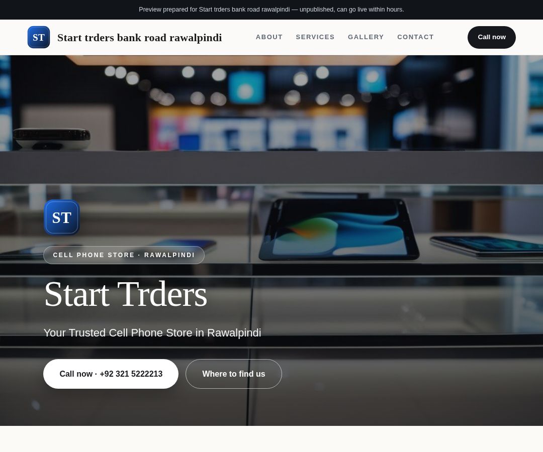 Start trders bank road rawalpindi