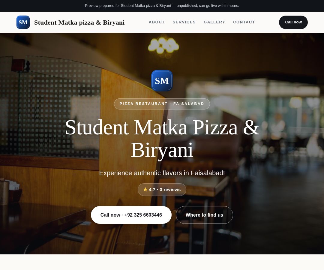 Student Matka pizza & Biryani