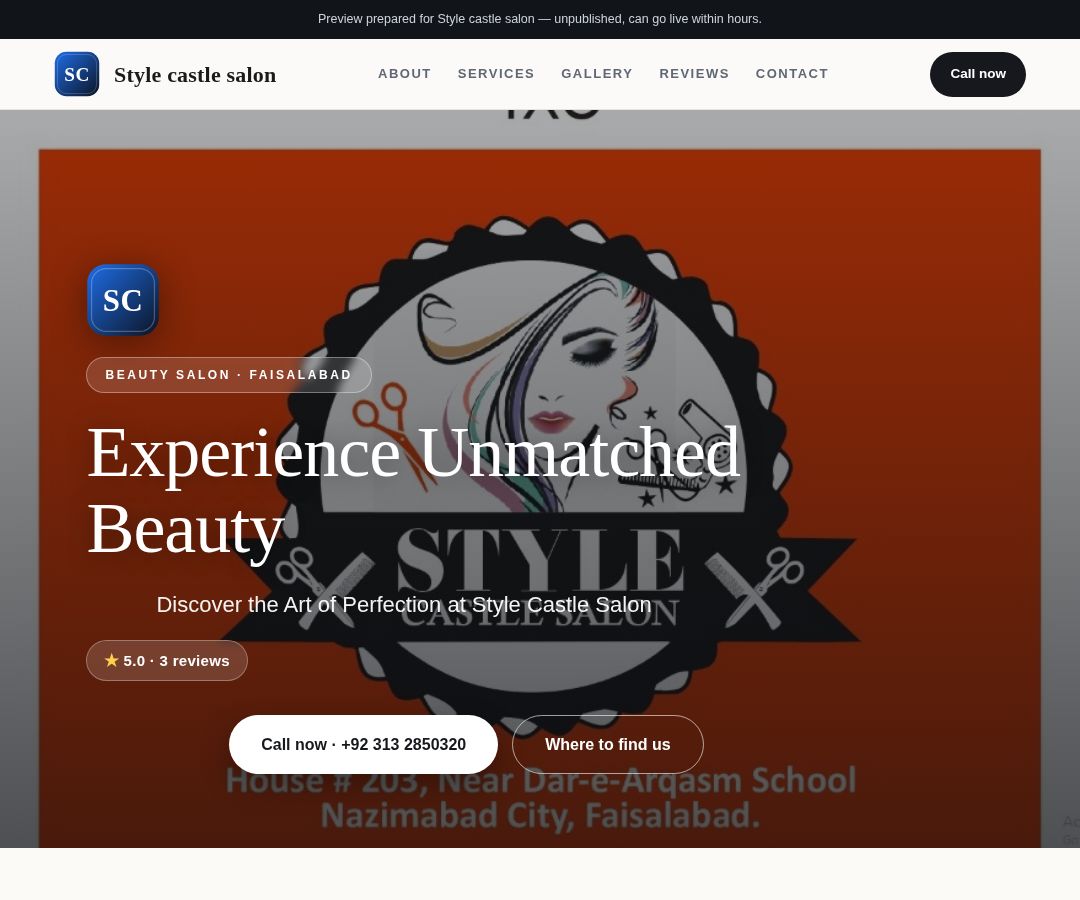 Style castle salon