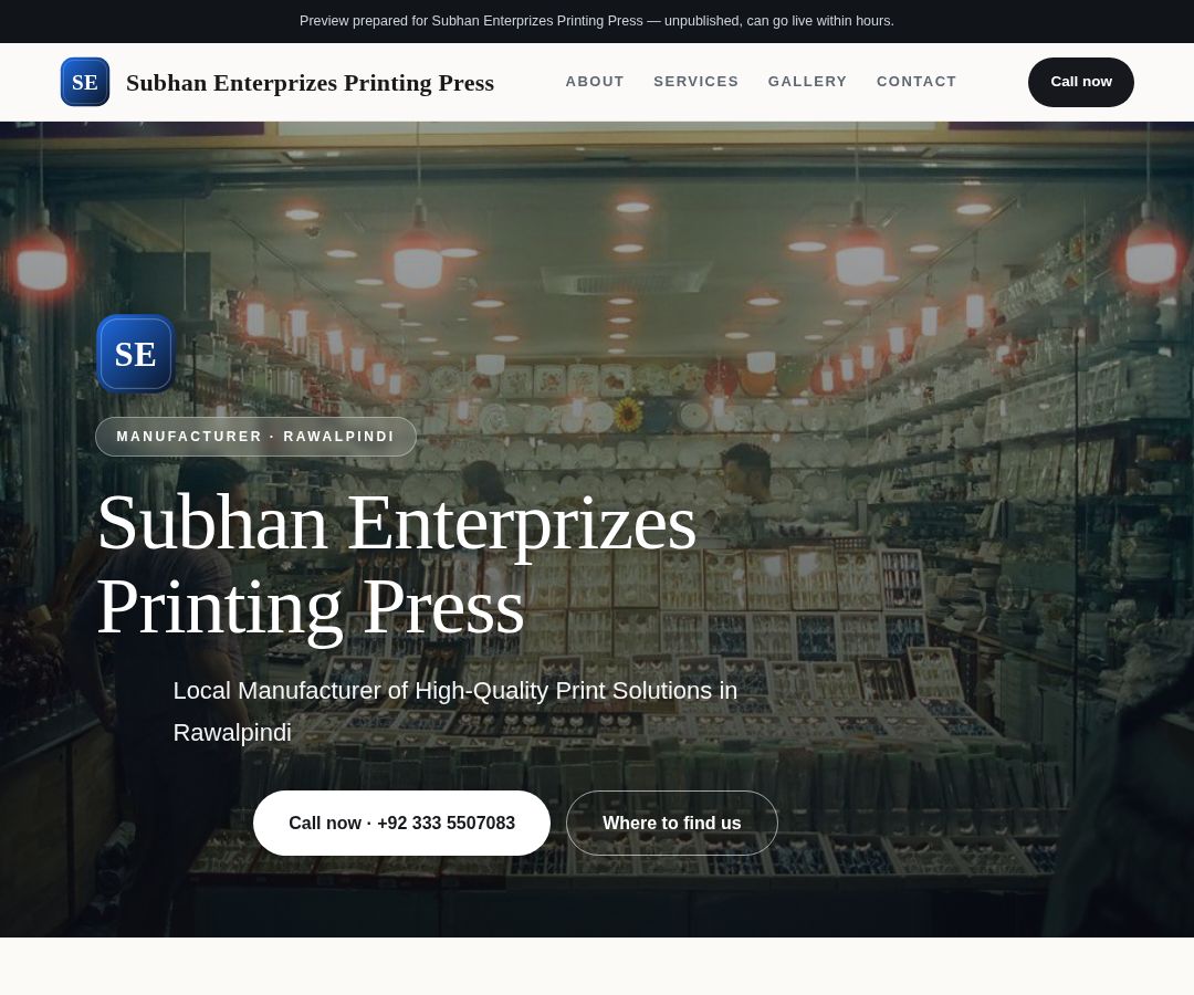 Subhan Enterprizes Printing Press