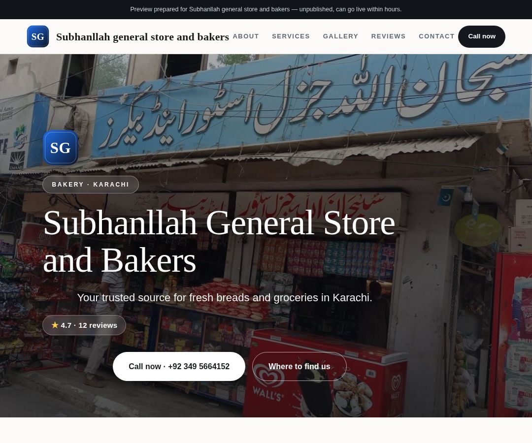 Subhanllah general store and bakers