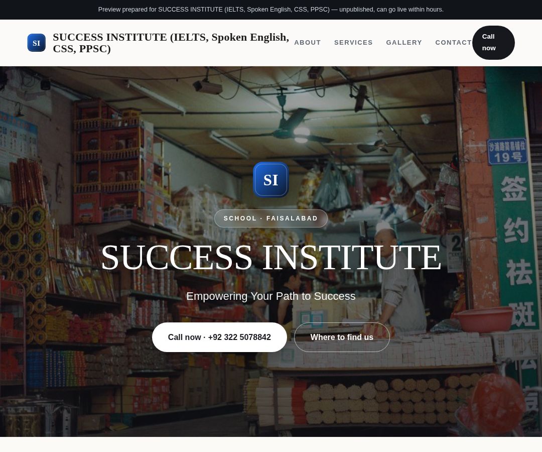 SUCCESS INSTITUTE (IELTS, Spoken English, CSS, PPSC)