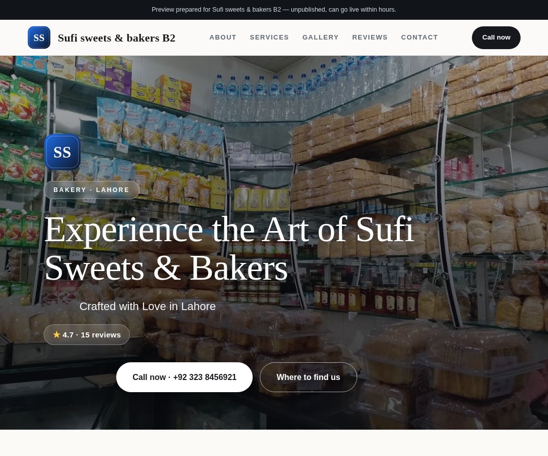 Sufi sweets & bakers B2
