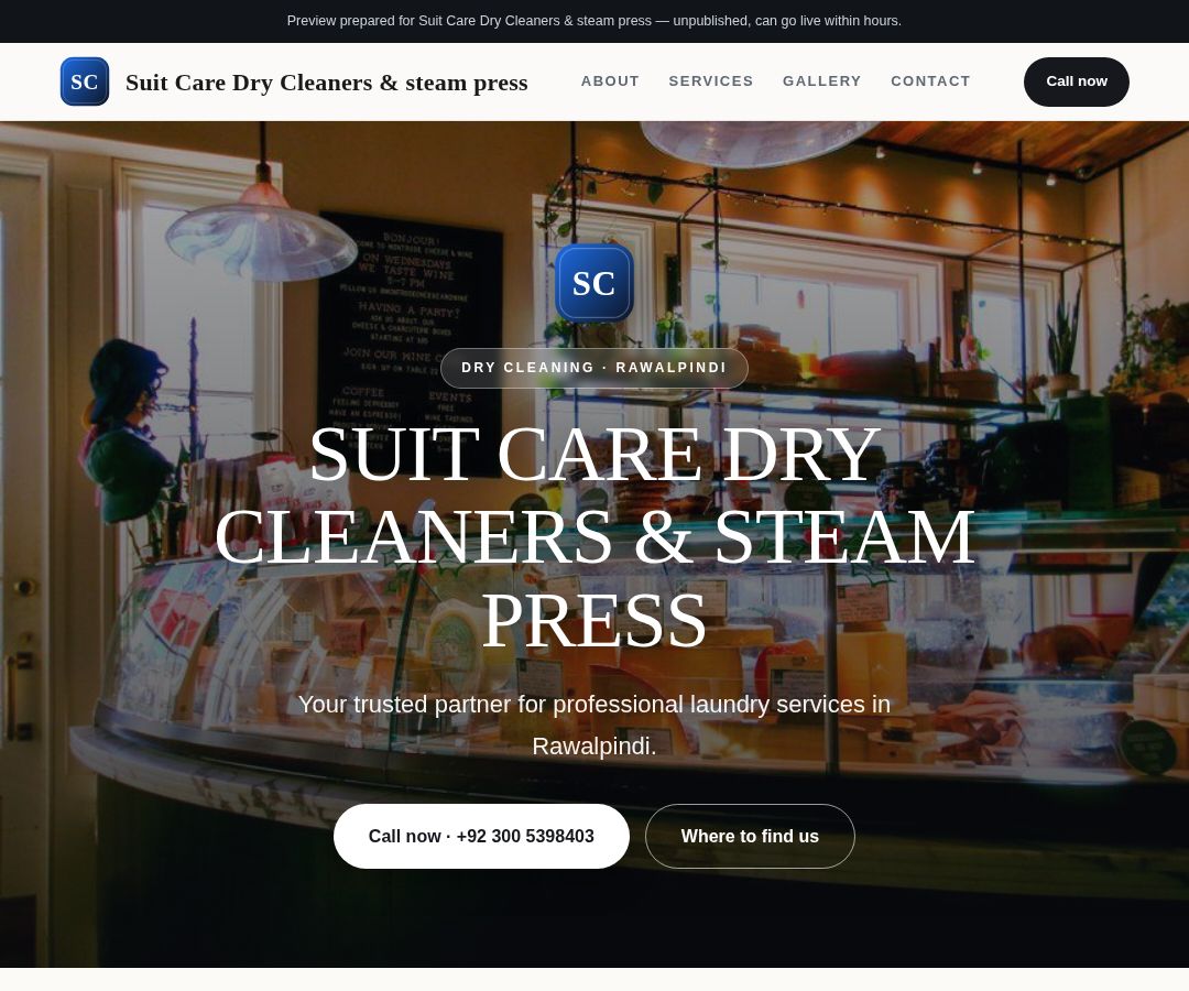 Suit Care Dry Cleaners & steam press