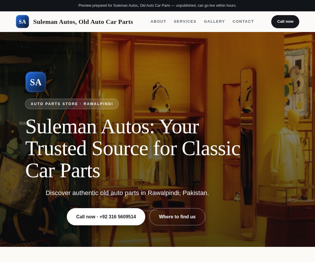 Suleman Autos, Old Auto Car Parts