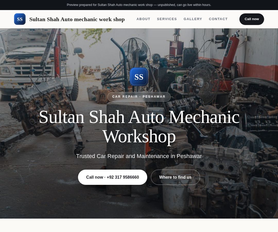 Sultan Shah Auto mechanic work shop