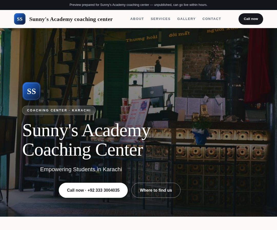 Sunny's Academy coaching center