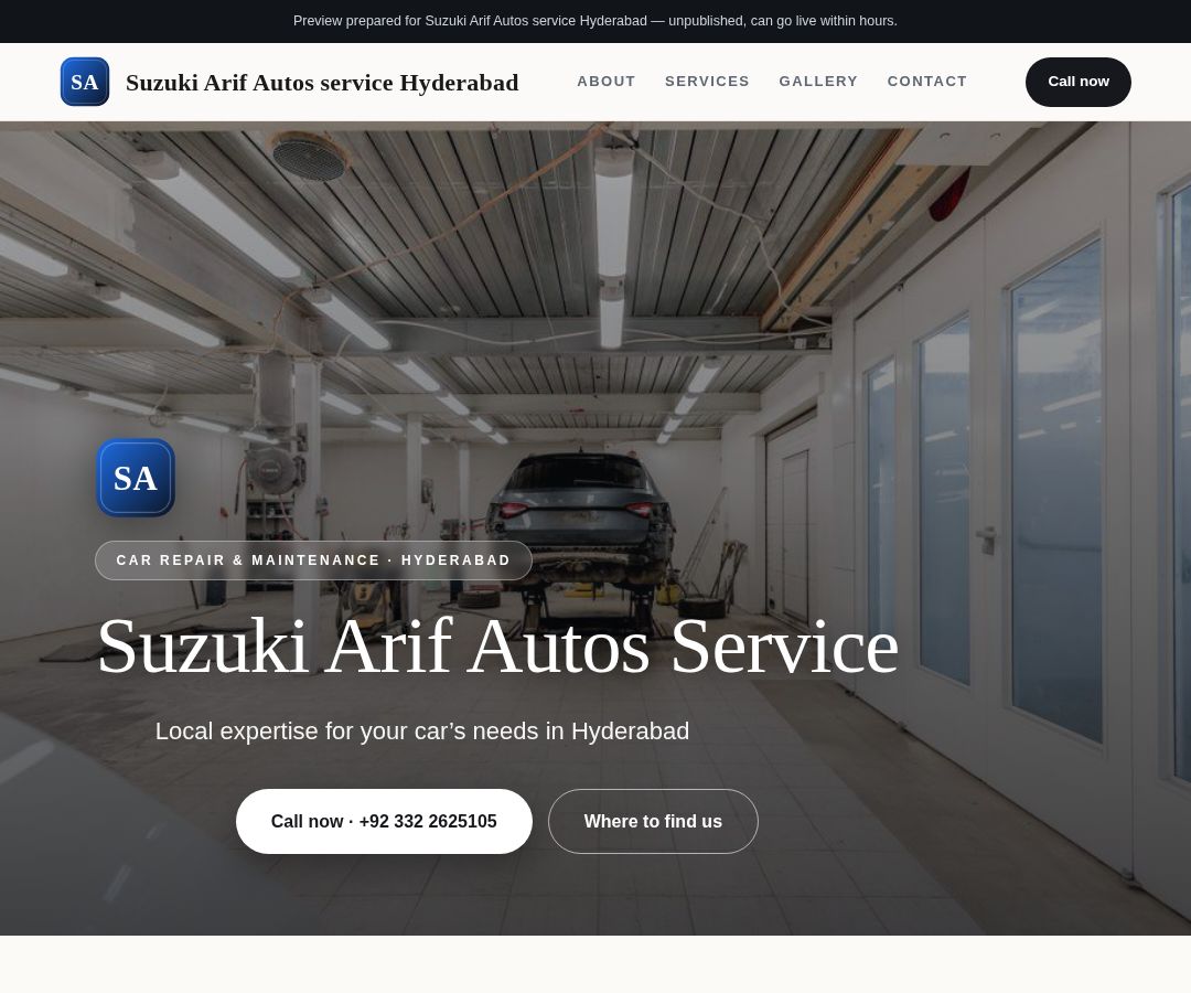 Suzuki Arif Autos service Hyderabad