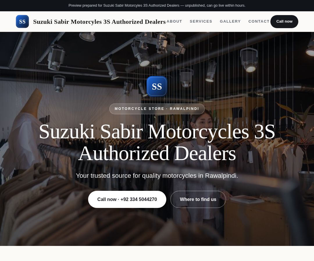 Suzuki Sabir Motorcyles 3S Authorized Dealers