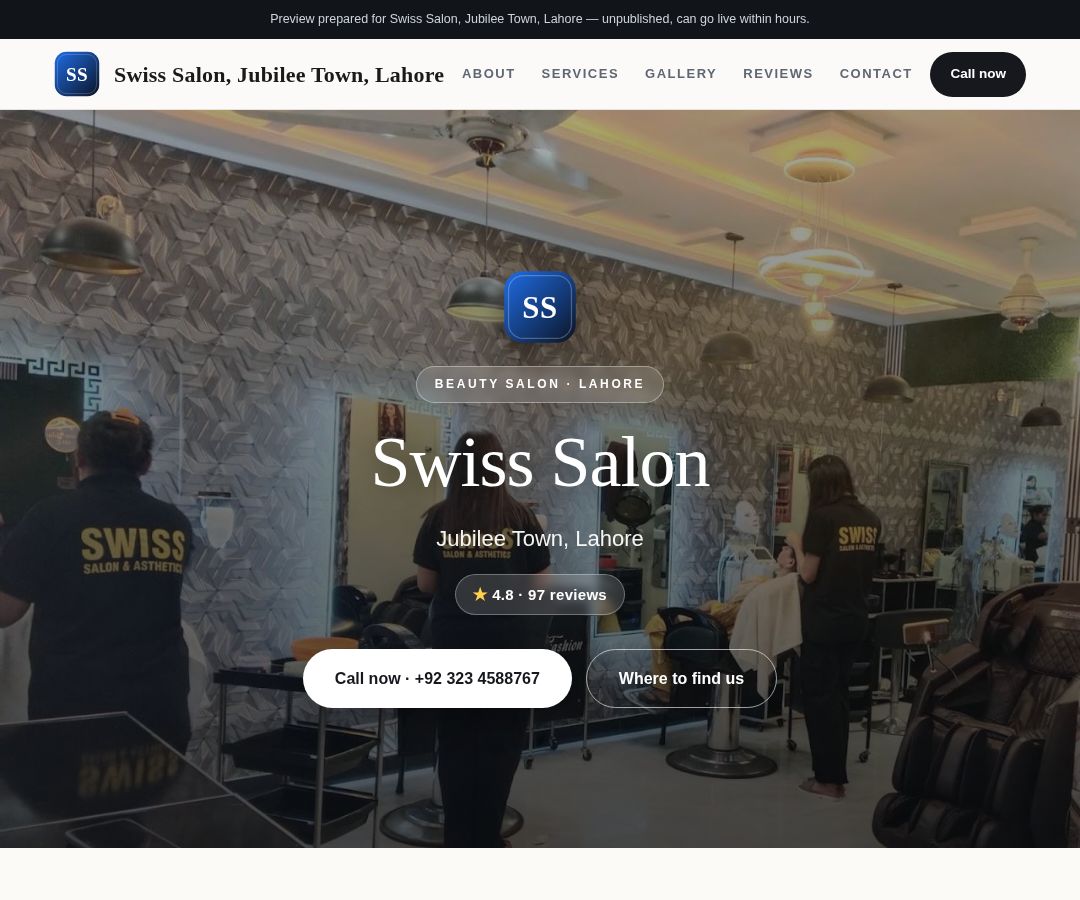 Swiss Salon, Jubilee Town, Lahore