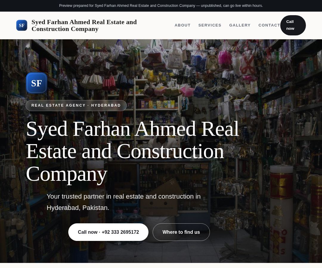 Syed Farhan Ahmed Real Estate and Construction Company