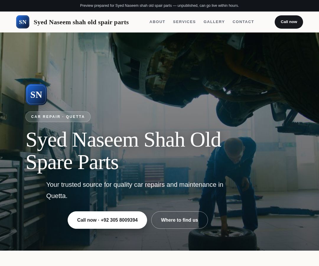 Syed Naseem shah old spair parts