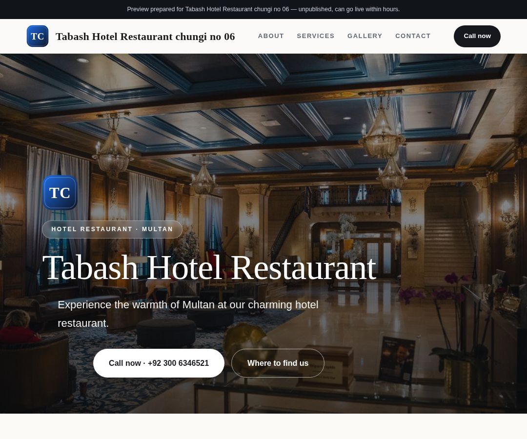 Tabash Hotel Restaurant chungi no 06