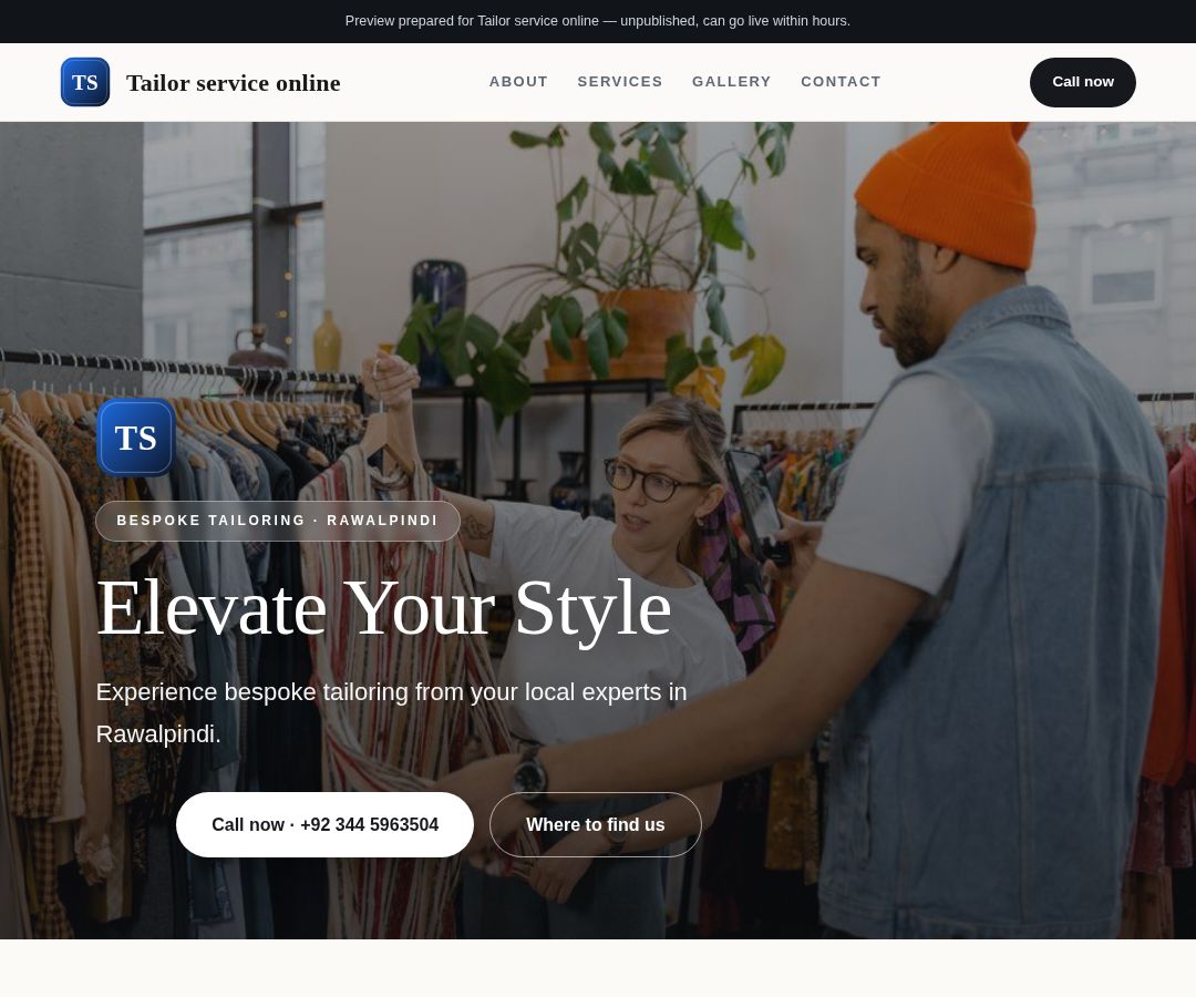Tailor service online