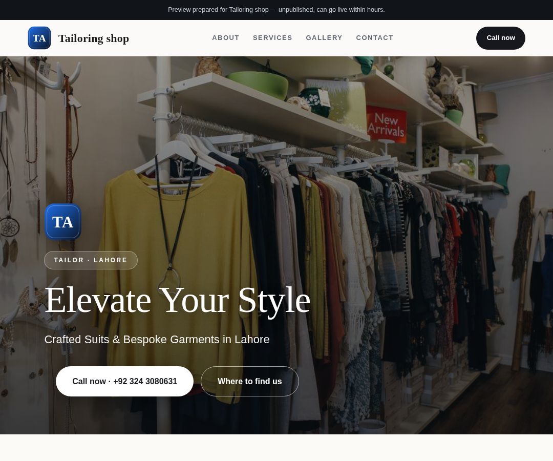 Tailoring shop