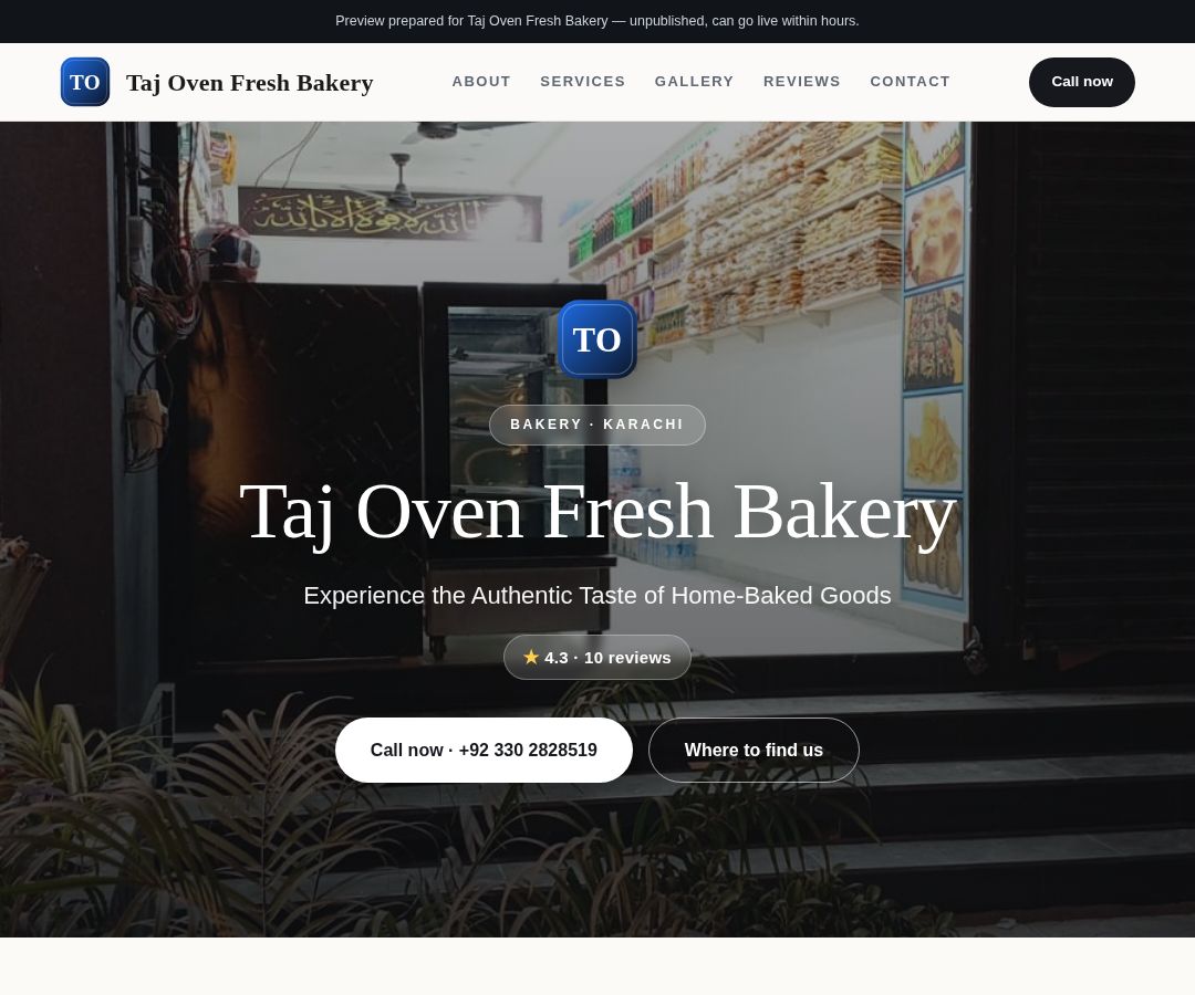 Taj Oven Fresh Bakery