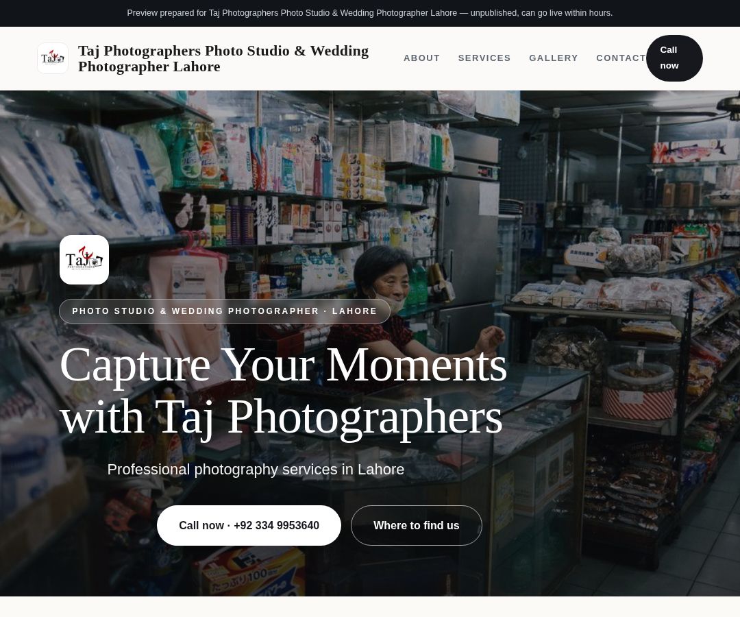Taj Photographers Photo Studio & Wedding Photographer Lahore