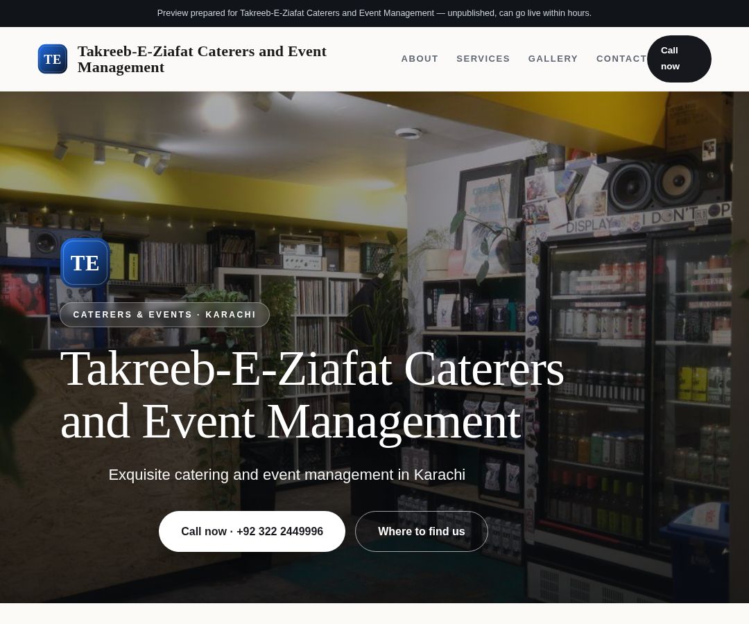 Takreeb-E-Ziafat Caterers and Event Management