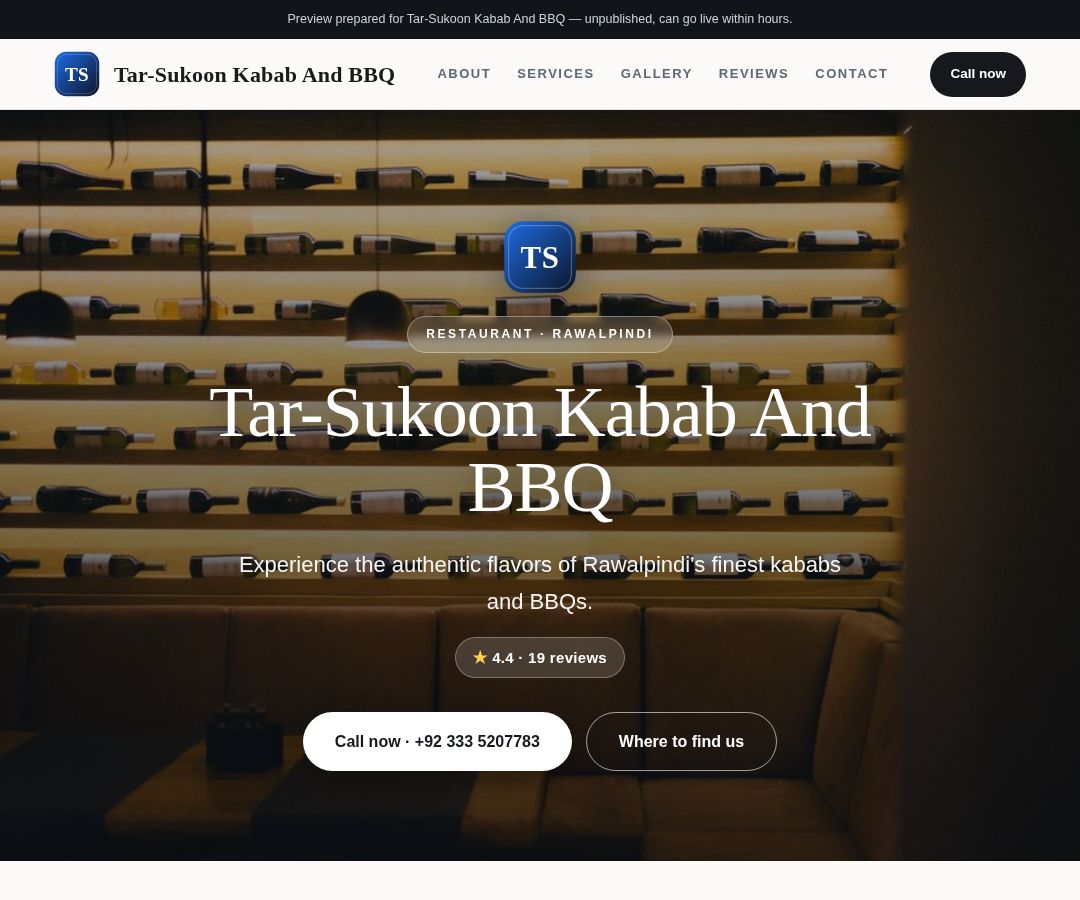 Tar-Sukoon Kabab And BBQ