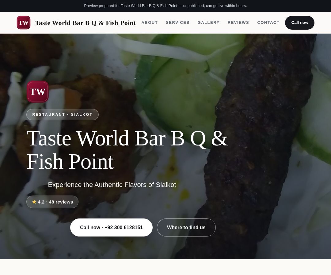 Taste World Bar B Q & Fish Point