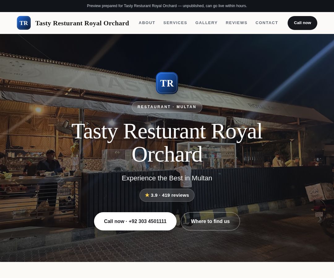 Tasty Resturant Royal Orchard