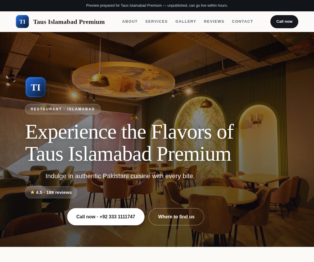 Taus Islamabad Premium
