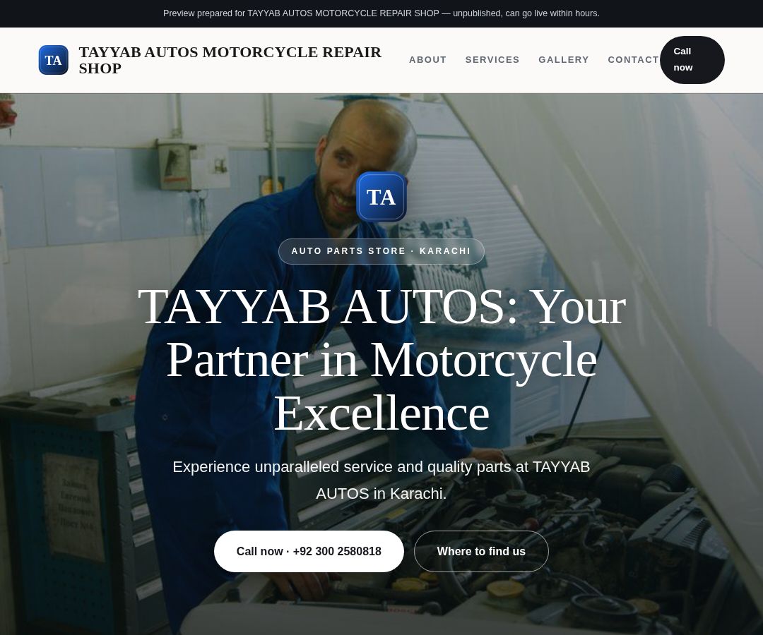TAYYAB AUTOS MOTORCYCLE REPAIR SHOP