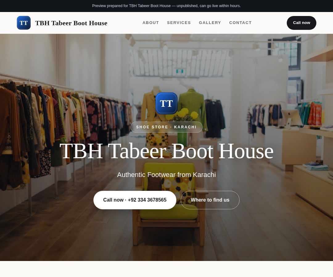 TBH Tabeer Boot House