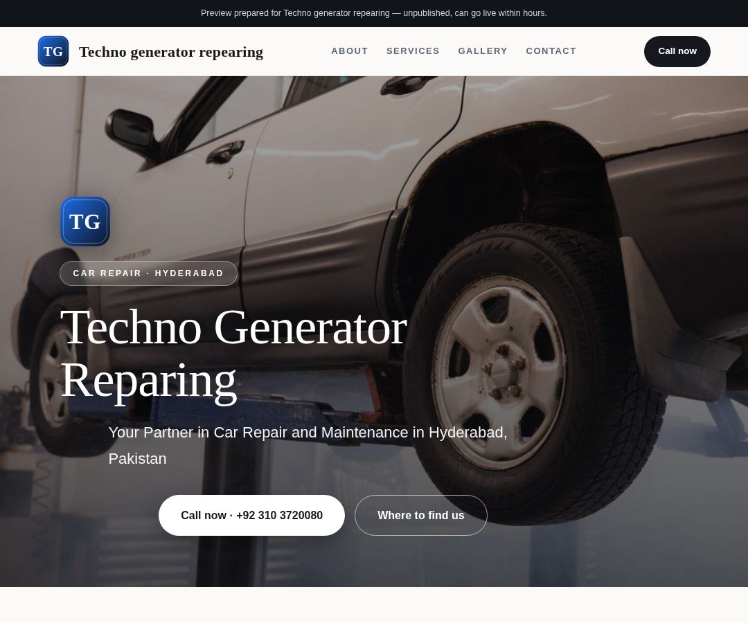 Techno generator repearing